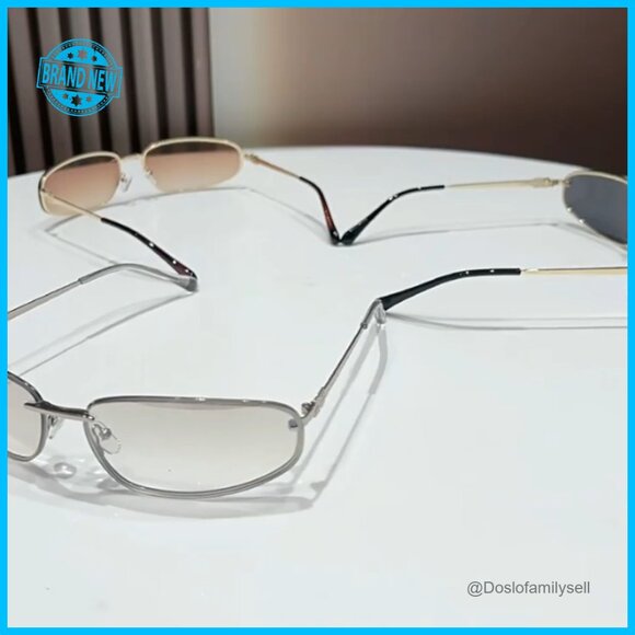 Y2K Wrap Around Sunglasses Metal Frame Retro Futuristic Fashion Shades main image 7